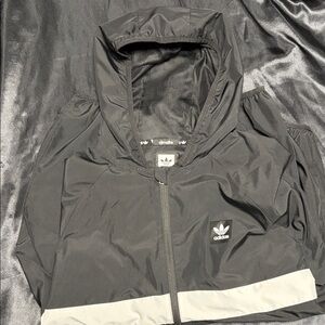 Adidas Black and White Hooded Jacket
